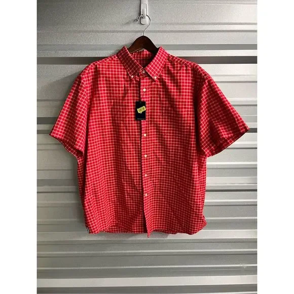 NWT Red Daniel Cremieux Short Sleeve Button Down Shirt Size 2XL - Picture 2 of 14